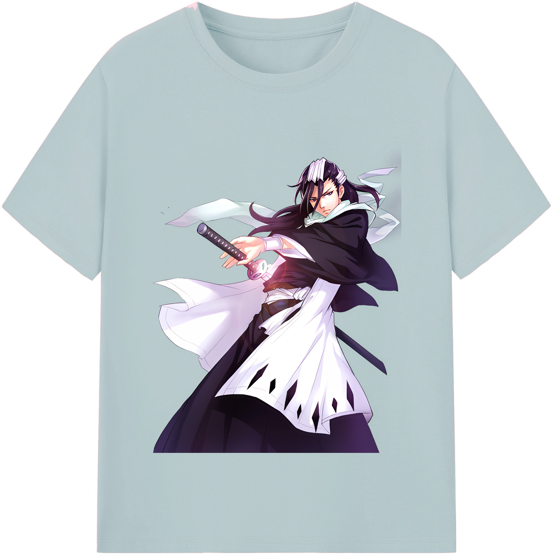 （画像用） ブリーチ くちき びゃくや BLEACH Kuchiki Byakuya 綿100％半袖Tシャツ（フロントプリント）